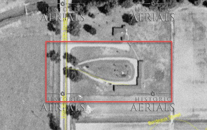 The Gardens Motel (Garden Motel) - 1955 Aerial (newer photo)